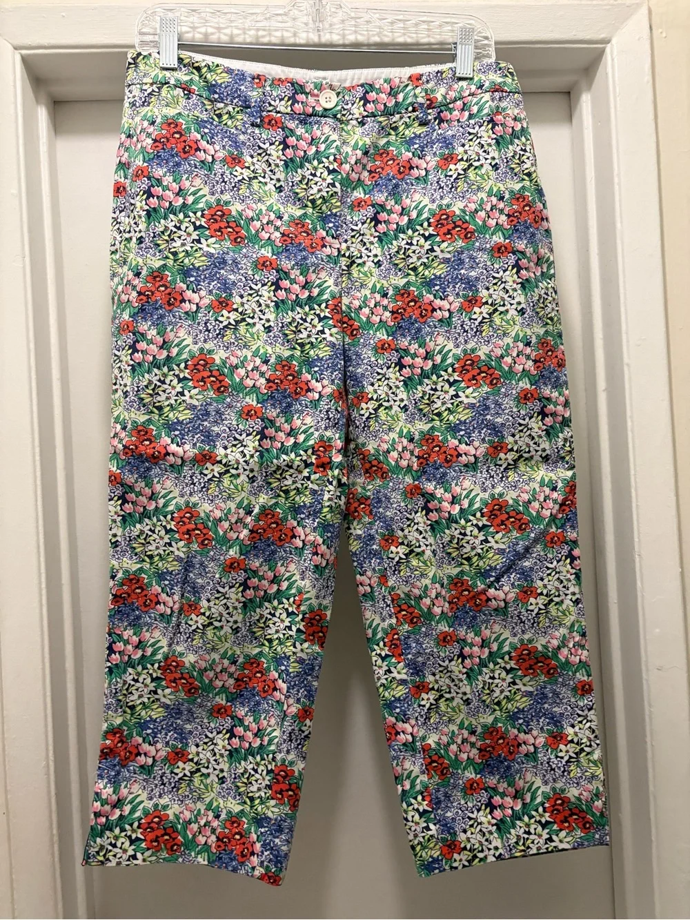 Talbots Perfect Skimmer Pedal Pusher Floral Pants Size 6 Spring Bloomcore Beachy - Picture 4 of 13